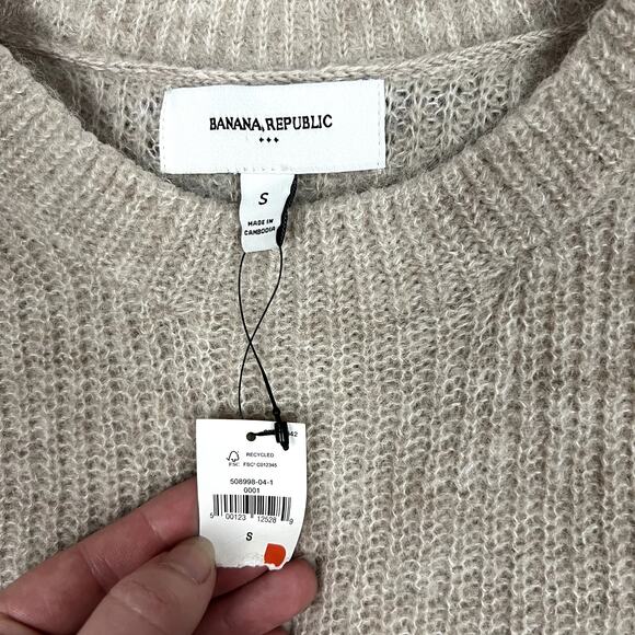 Banana Republic Sweater Womens S Wool Alpaca Luxe Minimalist Lightweight NWT - Picture 3 of 8